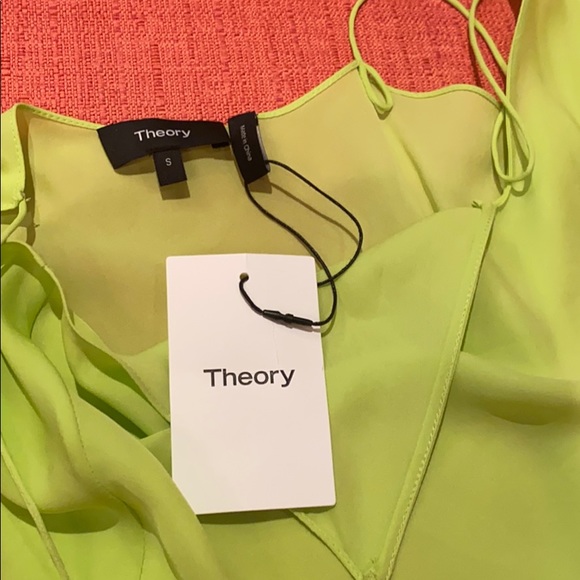 Theory easy slip top neon green size S NWT - Picture 7 of 8